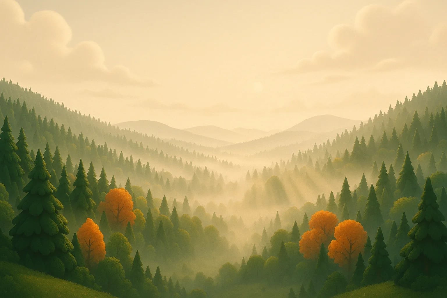 Black Forest in autumn - scenic German forest landscape