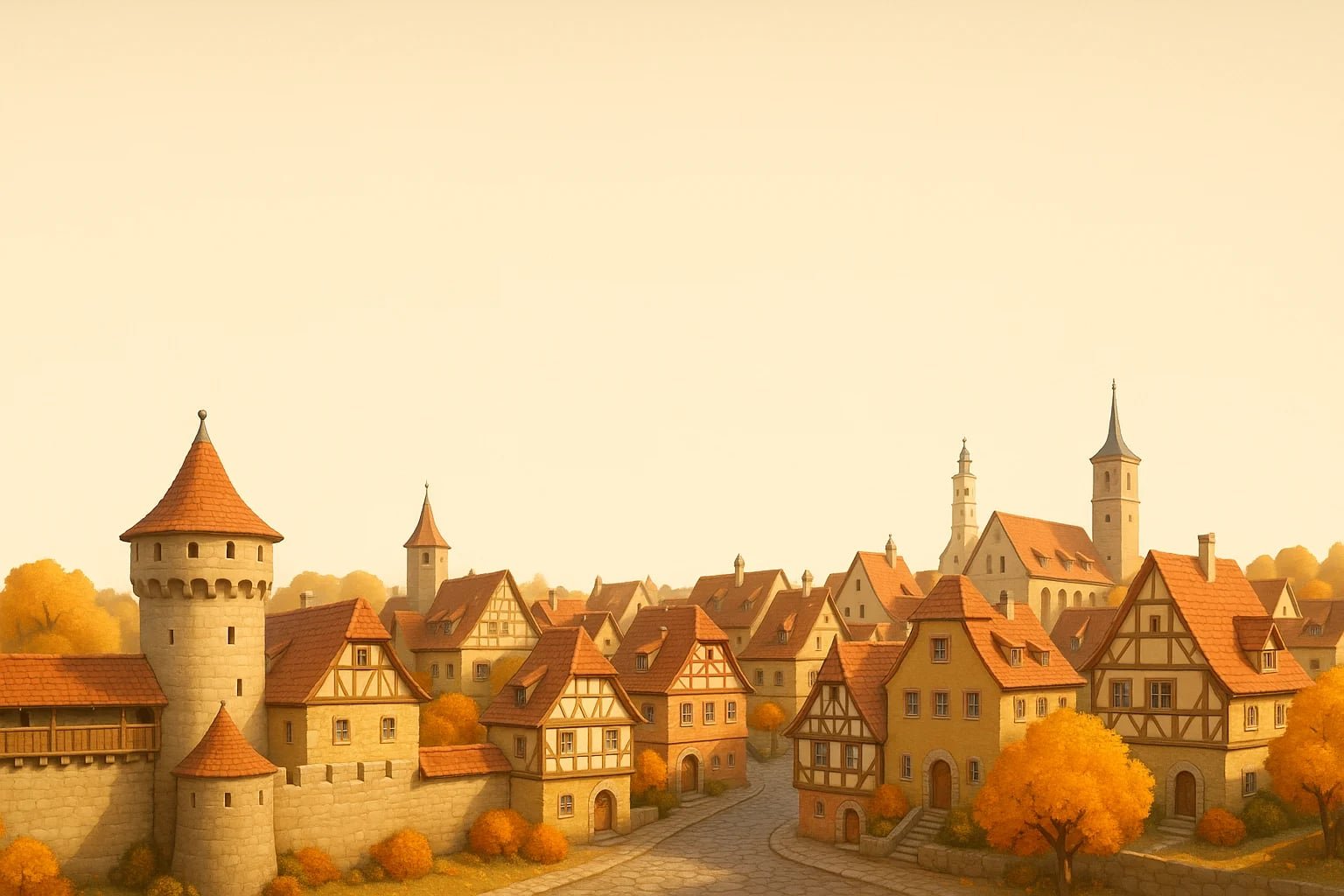 Rothenburg ob der Tauber in autumn - historic German medieval town representing cultural heritage